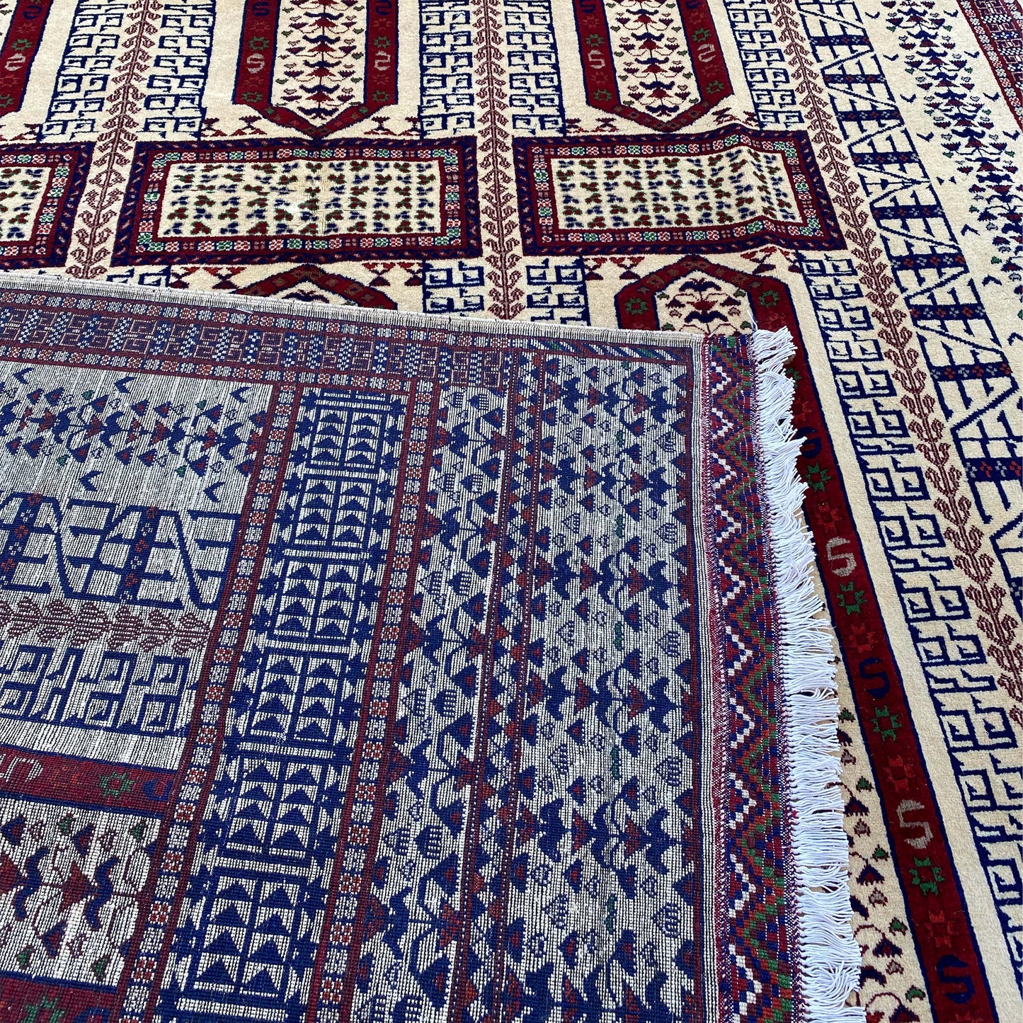 Marinos Geometric Diamond Medallion Rug – Afghan Grandeur in Every Knot