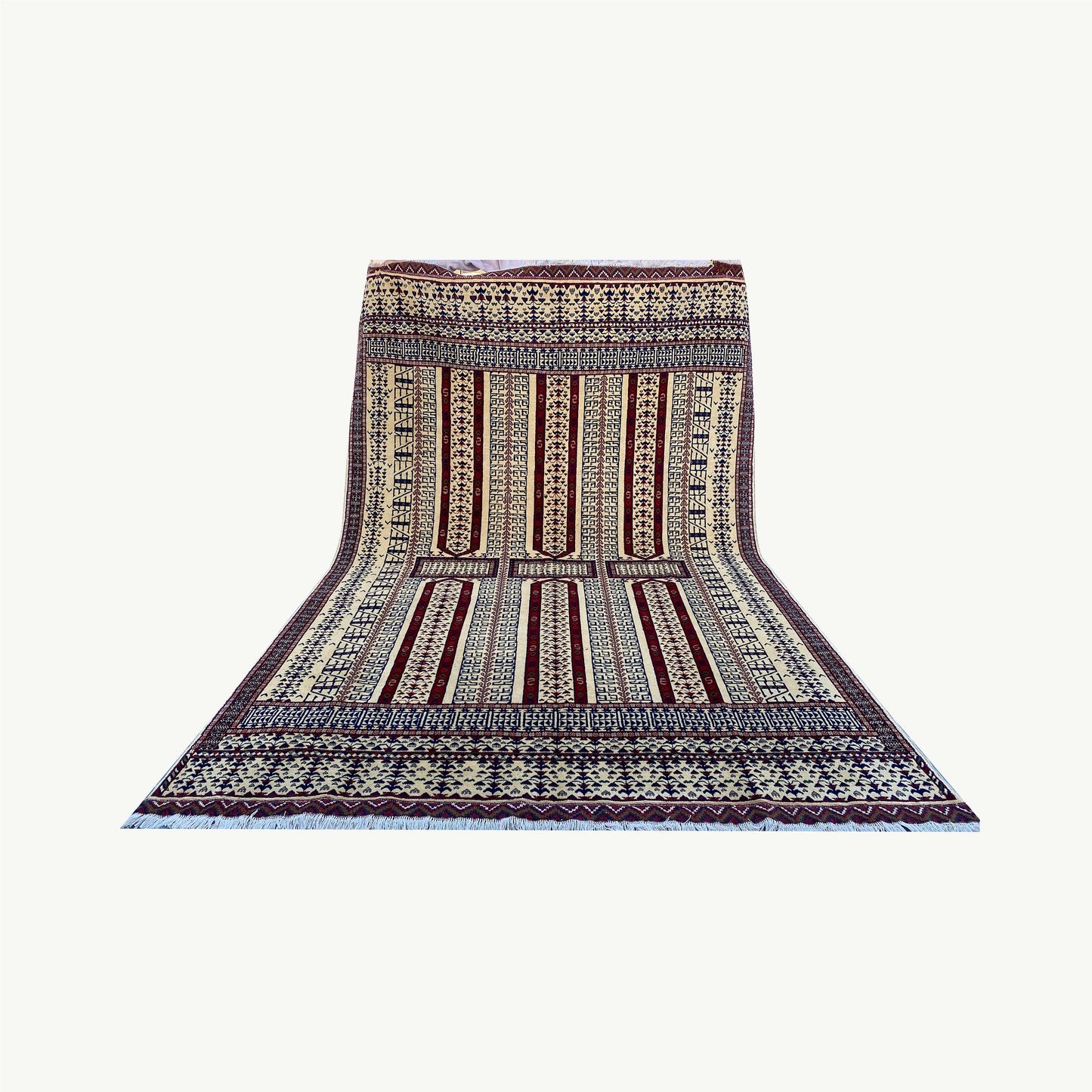 Marinos Geometric Diamond Medallion Rug – Afghan Grandeur in Every Knot