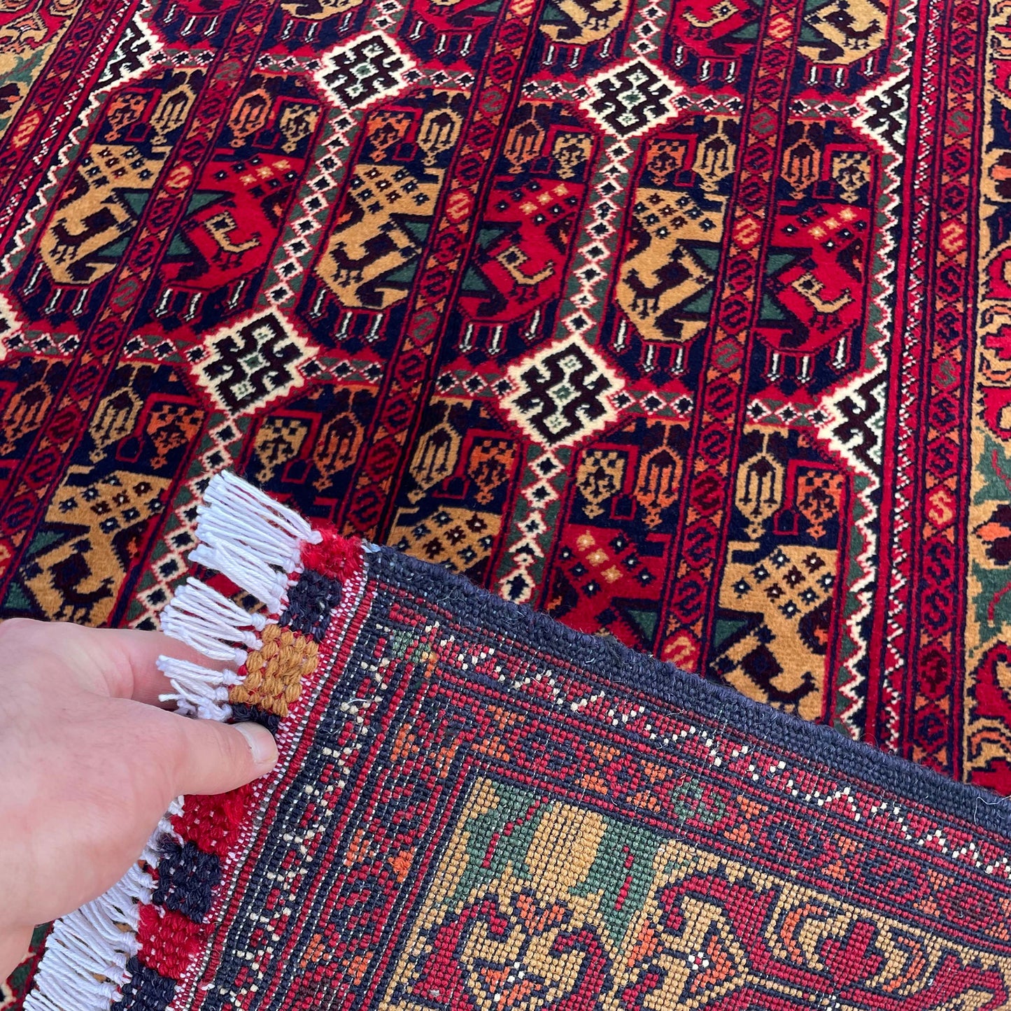 Marinos Aala Makhmal Rug – Rich Afghan Velvet-Inspired Design with Tribal Soul