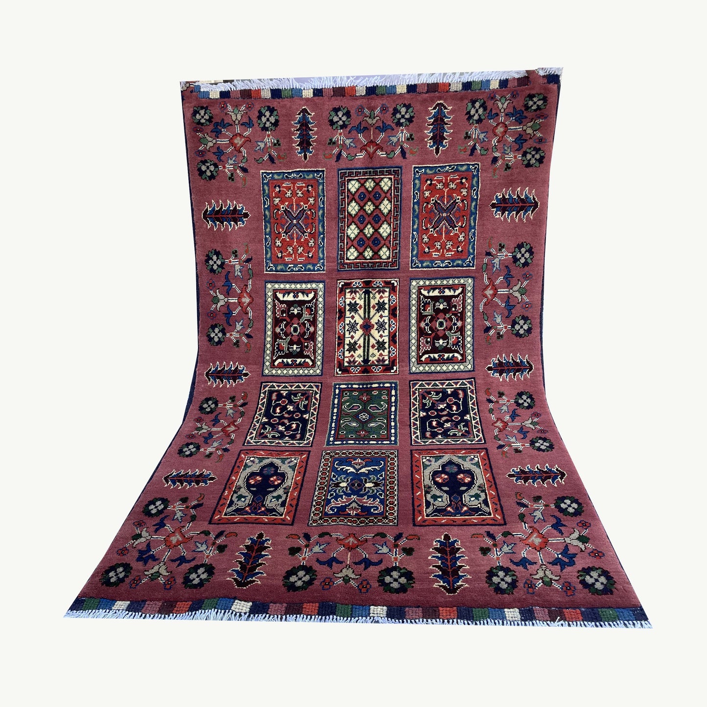 Marinos Ayna Gul Rug – Afghan Storytelling Woven into Colorful Geometric Harmony