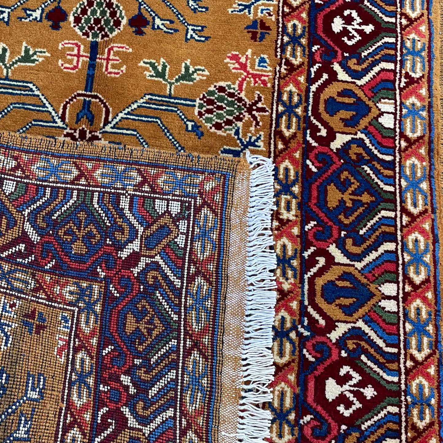 Marinos Anar Gul Rug – Golden Afghan Radiance with Pomegranate Symbolism