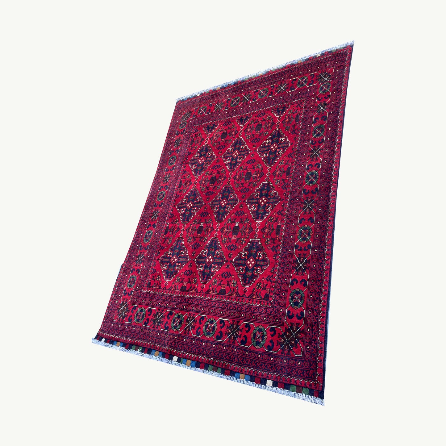 Marinos Khal Mohammadi Rug – Deep Crimson Luxury with Afghan Tribal Sophistication