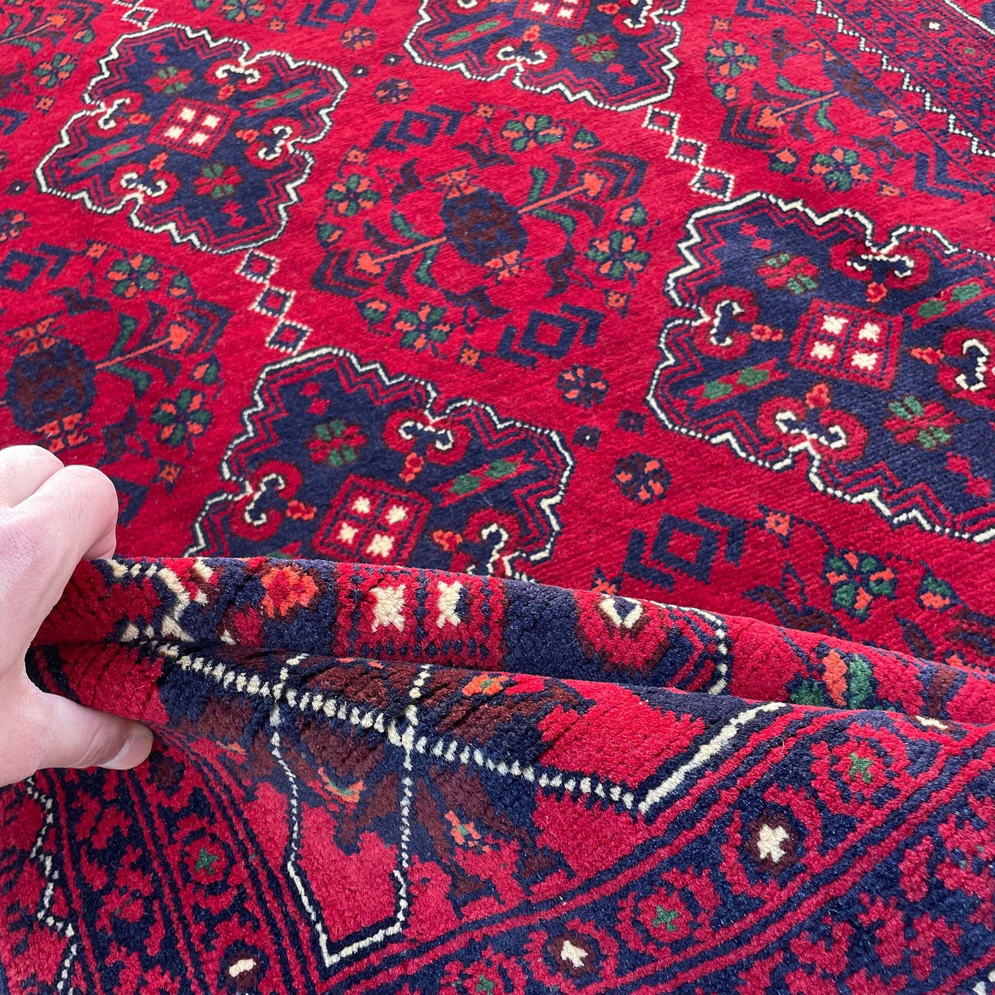 Marinos Khal Mohammadi Rug – Deep Crimson Luxury with Afghan Tribal Sophistication