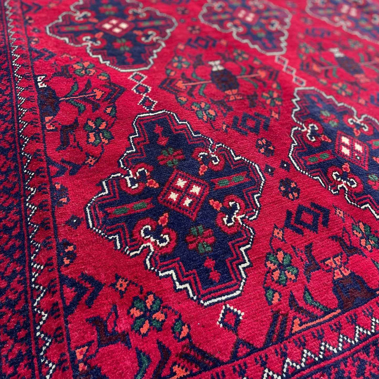 Marinos Khal Mohammadi Rug – Deep Crimson Luxury with Afghan Tribal Sophistication