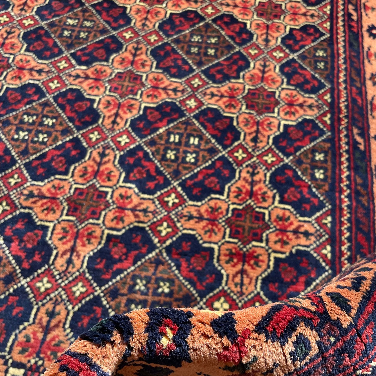 Handwoven Marinos Yousuf Bai Numa Rug with Rich Geometric Patterns