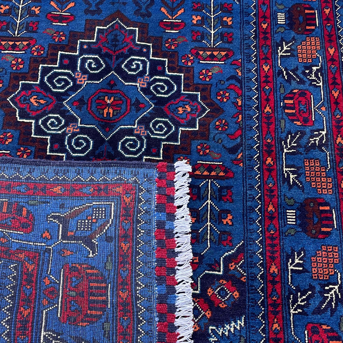 Marinos Afghan Rug – Bold Geometric Motif with Tribal Charm
