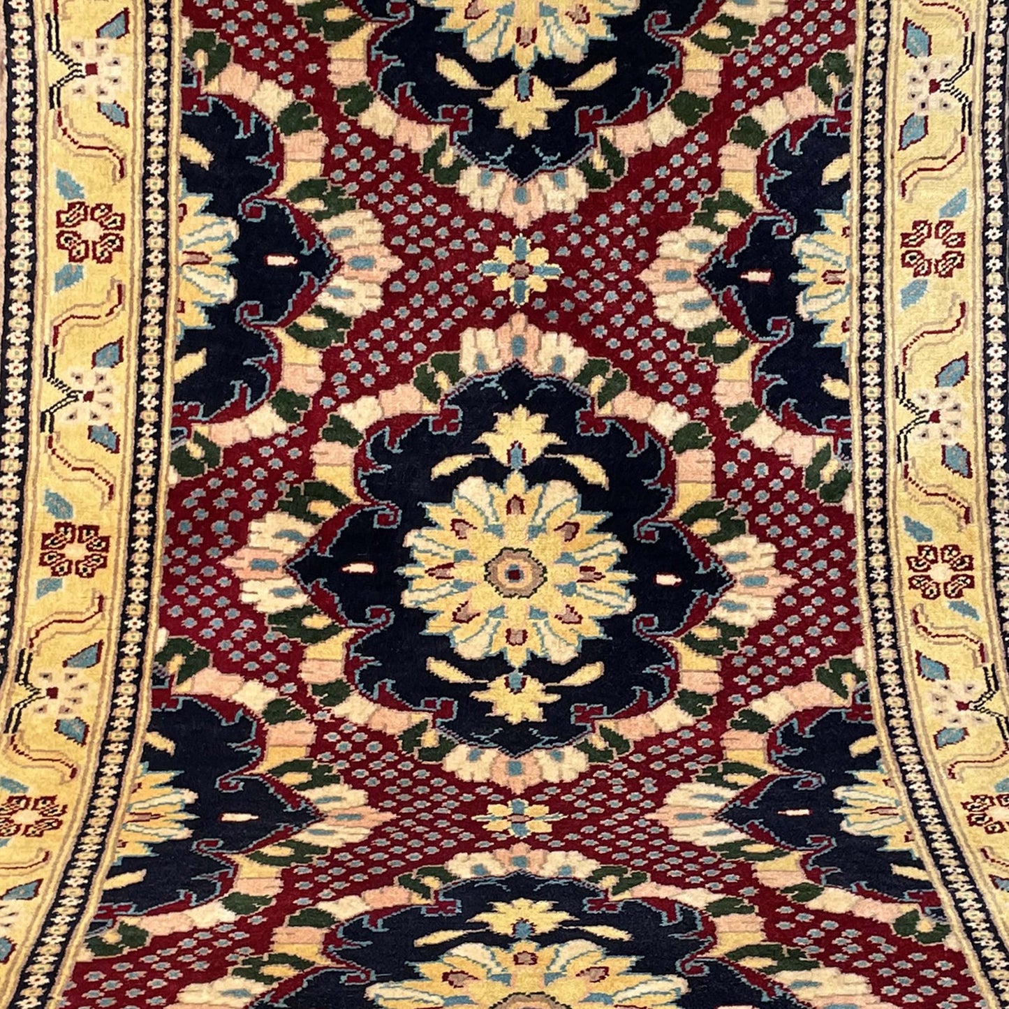 Marinos Afghan Rug – Elegant Floral Medallions Framed by Traditional Afghan Artistry