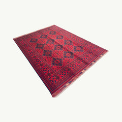 Elegant Khamyab Rug with Rich Bukhara Motifs