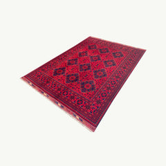 Elegant Khamyab Rug with Rich Bukhara Motifs