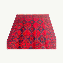 Elegant Khamyab Rug with Rich Bukhara Motifs