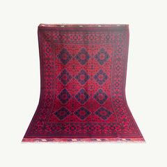 Elegant Khamyab Rug with Rich Bukhara Motifs