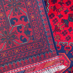 Elegant Khamyab Rug with Rich Bukhara Motifs