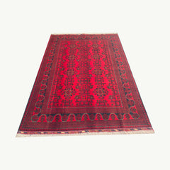 Vibrant Khamyab Rug with Intricate Bukhara Motifs