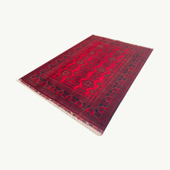 Vibrant Khamyab Rug with Intricate Bukhara Motifs