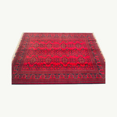 Vibrant Khamyab Rug with Intricate Bukhara Motifs