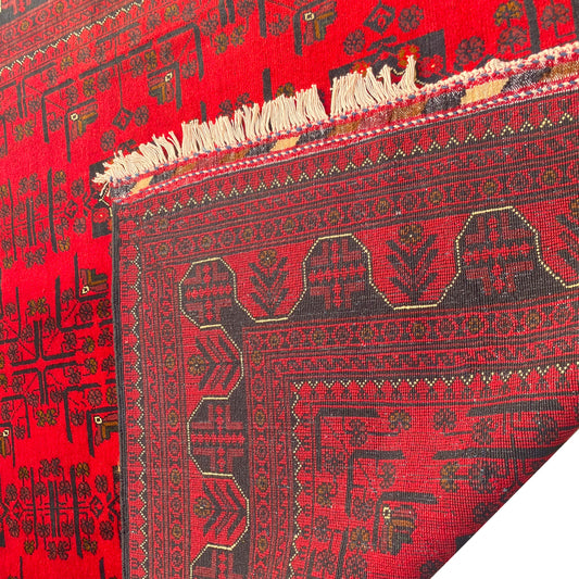 Vibrant Khamyab Rug with Intricate Bukhara Motifs