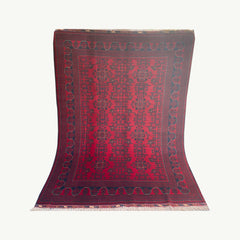 Vibrant Khamyab Rug with Intricate Bukhara Motifs