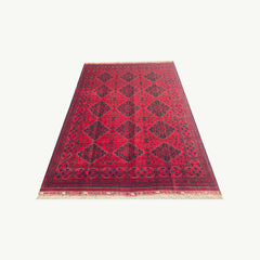 Timeless Khamyab Rug with Bold Bukhara Motifs