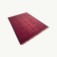 Timeless Khamyab Rug with Bold Bukhara Motifs