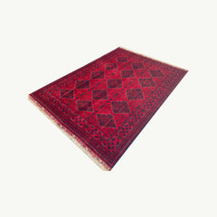 Timeless Khamyab Rug with Bold Bukhara Motifs