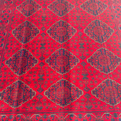 Timeless Khamyab Rug with Bold Bukhara Motifs