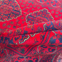 Timeless Khamyab Rug with Bold Bukhara Motifs