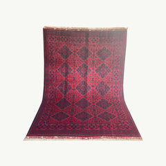 Timeless Khamyab Rug with Bold Bukhara Motifs