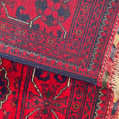 Timeless Khamyab Rug with Bold Bukhara Motifs