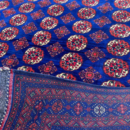 Handwoven Marino Rug with Traditional Afghan Geometric Patterns