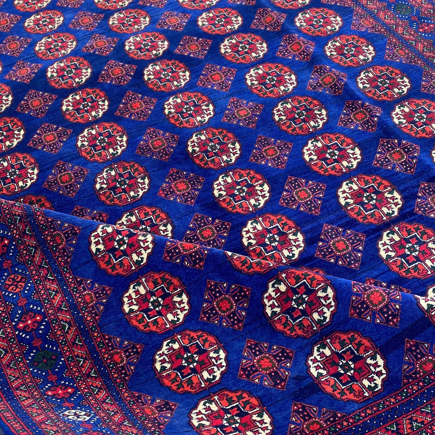 Handwoven Marino Rug with Traditional Afghan Geometric Patterns