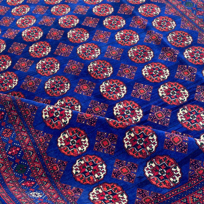 Handwoven Marino Rug with Traditional Afghan Geometric Patterns