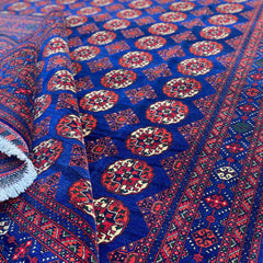 Handwoven Marino Rug with Traditional Afghan Geometric Patterns
