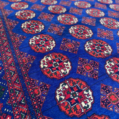 Handwoven Marino Rug with Traditional Afghan Geometric Patterns