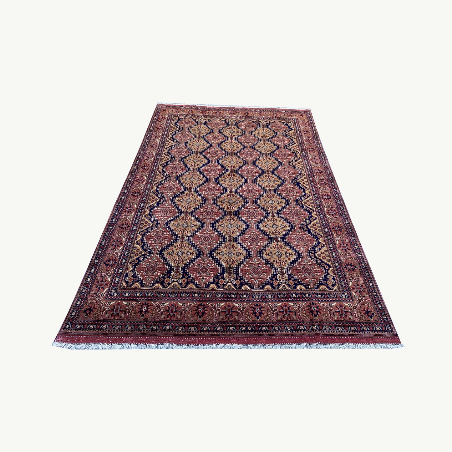 Marinos Yusof Bai Numa Rug – Grand Afghan Weave in Rhythmic Elegance