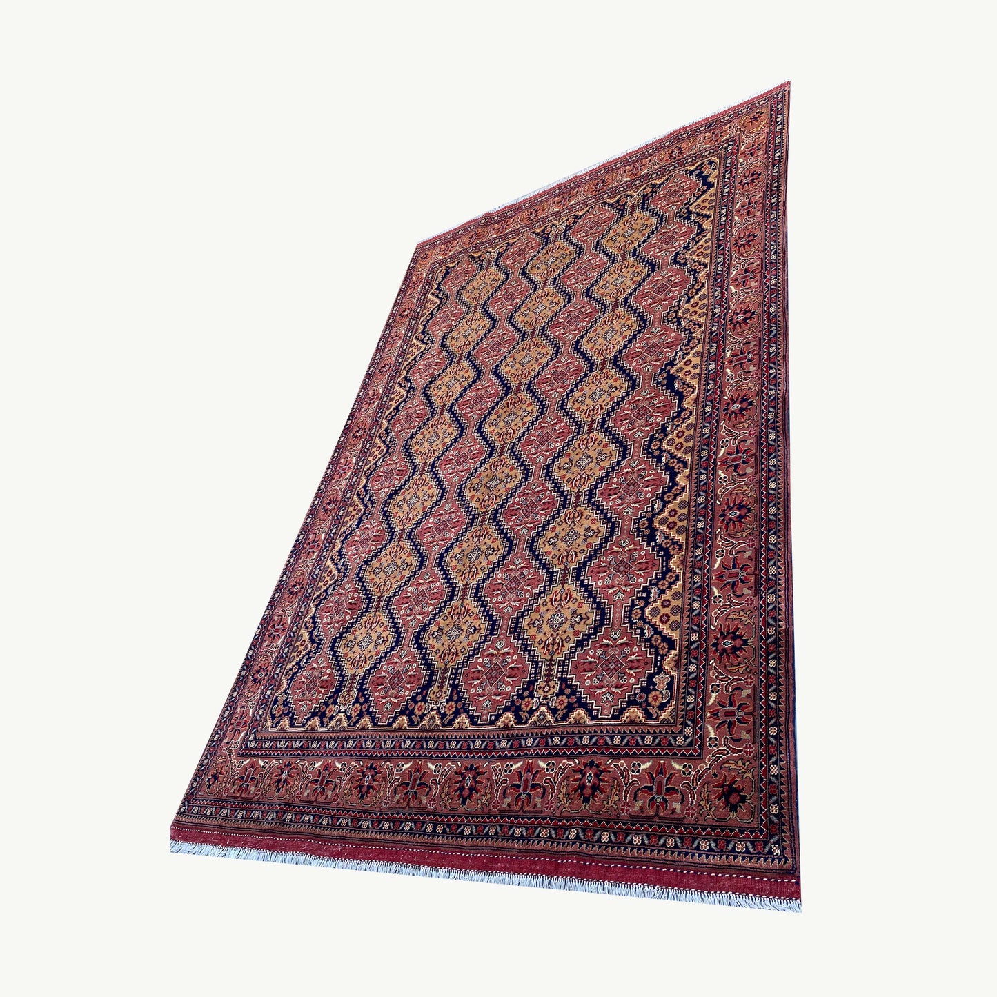 Marinos Yusof Bai Numa Rug – Grand Afghan Weave in Rhythmic Elegance