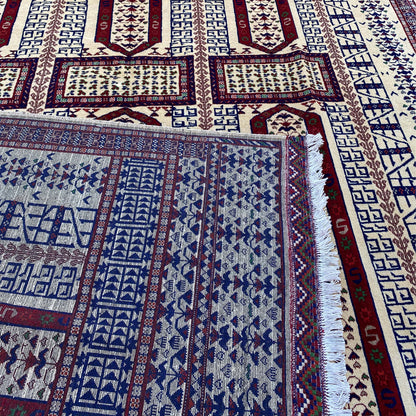 Marinos Geometric Diamond Medallion Rug – Afghan Grandeur in Every Knot