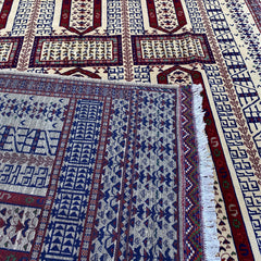 Marinos Geometric Diamond Medallion Rug – Afghan Grandeur in Every Knot