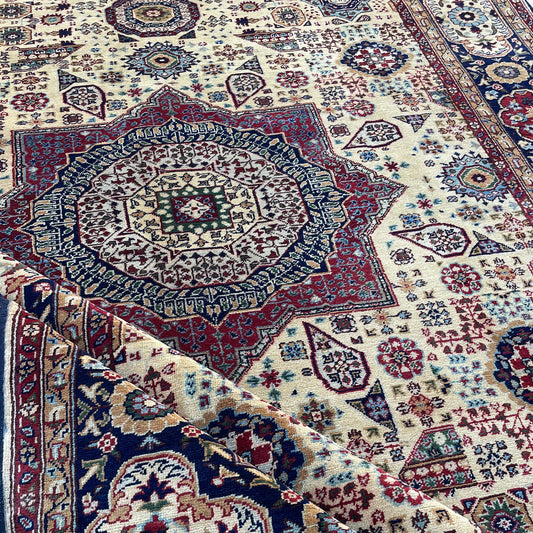 Handwoven Marinos Mamlook Rug with Rich Geometric Motifs