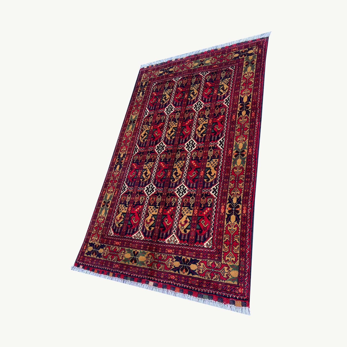 Marinos Aala Makhmal Rug – Rich Afghan Velvet-Inspired Design with Tribal Soul