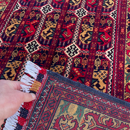 Marinos Aala Makhmal Rug – Rich Afghan Velvet-Inspired Design with Tribal Soul