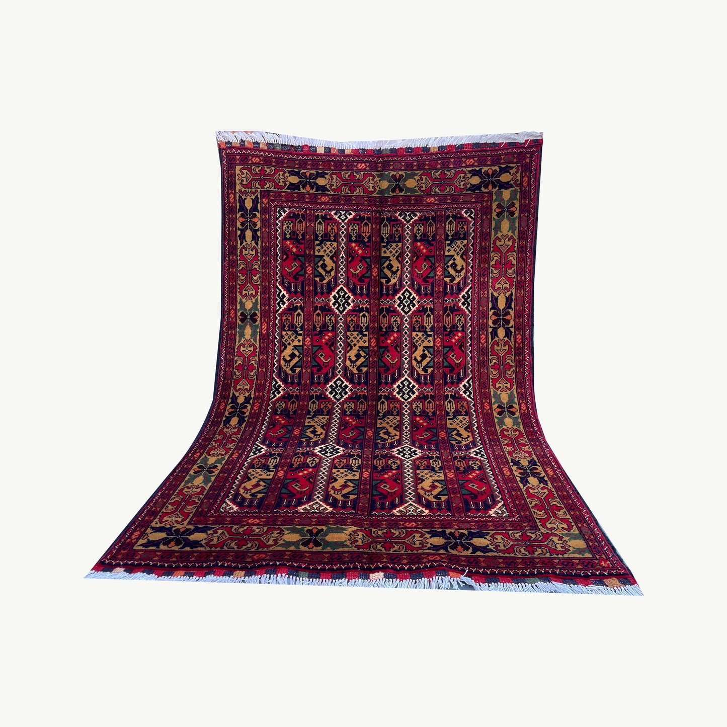 Marinos Aala Makhmal Rug – Rich Afghan Velvet-Inspired Design with Tribal Soul
