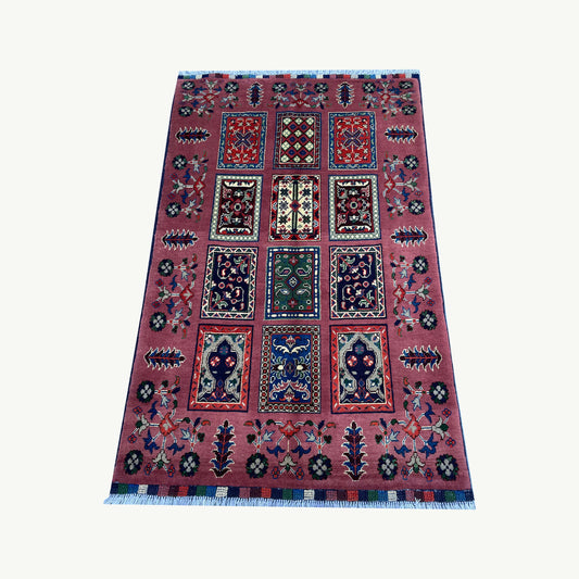 Marinos Ayna Gul Rug – Afghan Storytelling Woven into Colorful Geometric Harmony