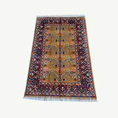 Marinos Anar Gul Rug – Golden Afghan Radiance with Pomegranate Symbolism