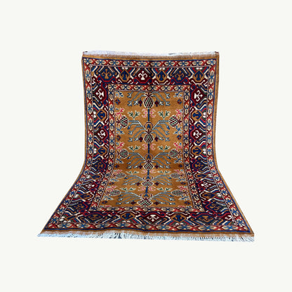 Marinos Anar Gul Rug – Golden Afghan Radiance with Pomegranate Symbolism