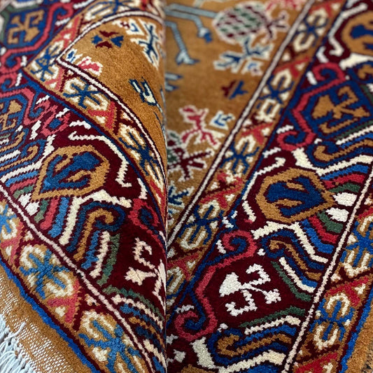 Marinos Anar Gul Rug – Golden Afghan Radiance with Pomegranate Symbolism