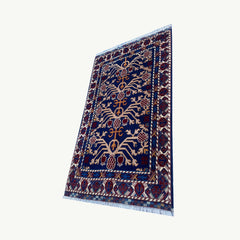 Marinos Anar Gul Rug – Traditional Afghan Pomegranate Bloom in Deep Blue