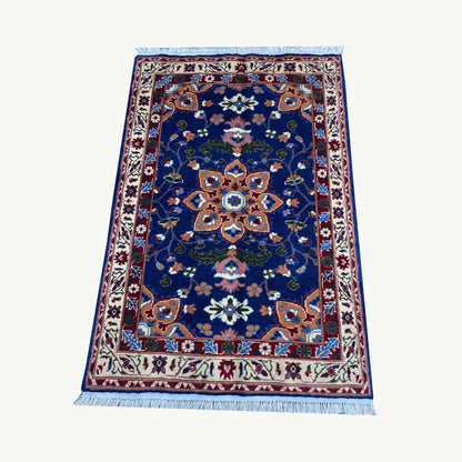 Handwoven Marinos Rug with Floral Motifs and Vibrant Colors
