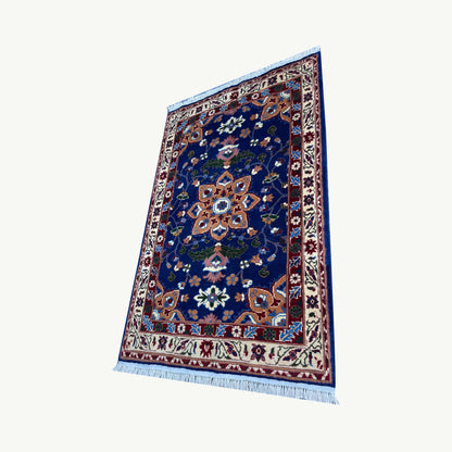 Handwoven Marinos Rug with Floral Motifs and Vibrant Colors