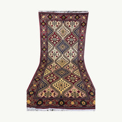 Marinos Yousuf Bai Numa Rug – Bold Afghan Geometry in Crimson and Gold