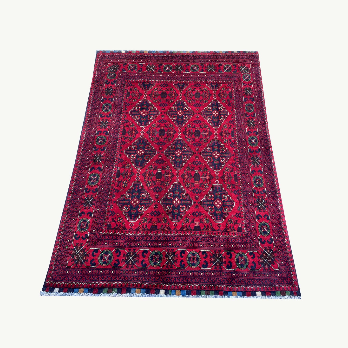 Marinos Khal Mohammadi Rug – Deep Crimson Luxury with Afghan Tribal Sophistication